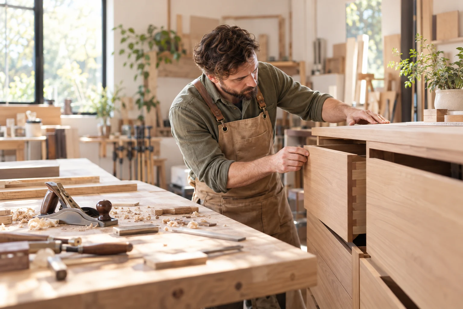 Un artisan dans son atelier